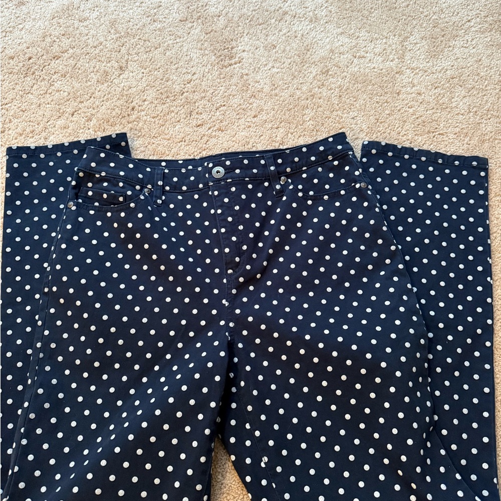 Navy Polka Dot Pants